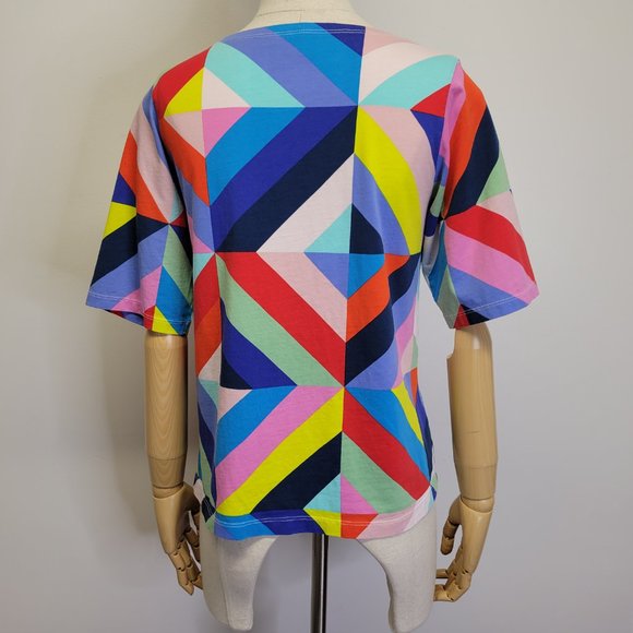 Marimekko x Uniqlo Colorful Geometric Boxy Oversized Tee Shirt Womens XS - Picture 4 of 9